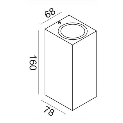 APPLIQUE DA ESTERNO SQUADRATO IP44 BIANCO ANTRACITE O RUGGINE CON 2 LAMPADINE GU10 BI-EMISSIONE GEA LUCE - Cristalensi Shop Onli