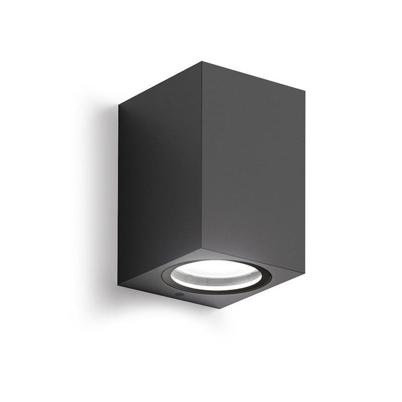 APPLIQUE DA ESTERNO A CUBO IP44 BIANCO ANTRACITE O RUGGINE CON LAMPADINA GU10 MONO-EMISSIONE GEA LUCE - Cristalensi Shop Online