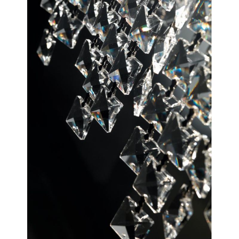 MESSICO LAMPADARIO SOSPENSIONE RETTANGOLARE CROMATA CON PENDAGLI IN CRISTALLO Illuminando - Cristalensi Shop Online