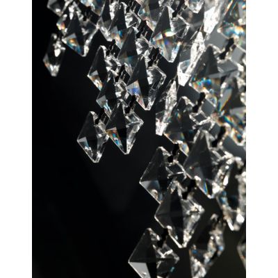 MESSICO LAMPADARIO SOSPENSIONE RETTANGOLARE CROMATA CON PENDAGLI IN CRISTALLO Illuminando - Cristalensi Shop Online