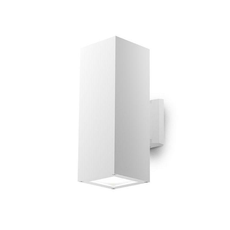 APPLIQUE DA ESTERNO SQUADRATO BI-EMISSIONE IP65 CON LAMPADINE E27 IN 3 COLORI MODERNA ECONONICA GEA LUCE - Cristalensi Shop Onli