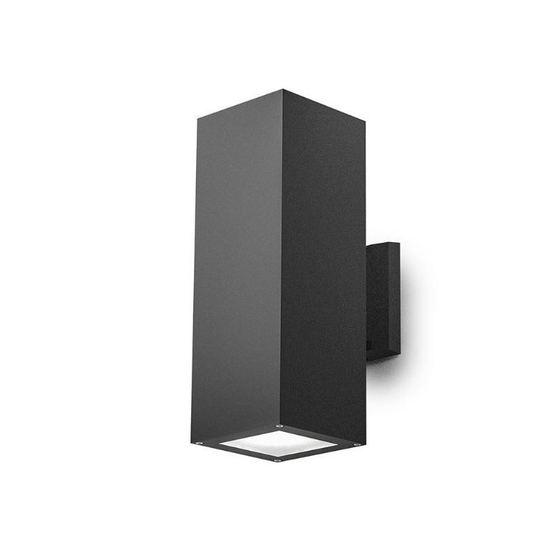 APPLIQUE DA ESTERNO SQUADRATO BI-EMISSIONE IP65 CON LAMPADINE E27 IN 3 COLORI MODERNA ECONONICA GEA LUCE - Cristalensi Shop Onli