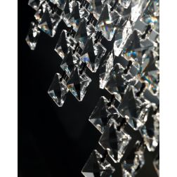 MESSICO LAMPADARIO RETTANGOLARE 63X15 CM CON PENDAGLIERIA IN CRISTALLO E MONTATURA CROMO Illuminando - Cristalensi Shop Online 2