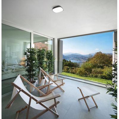 PLAFONIERA DA ESTERNO QUADRATA IP65 LED 20W LUCE 4000K ANTRACITE O GRIGIO MODERNA GEA LUCE - Cristalensi Shop Online