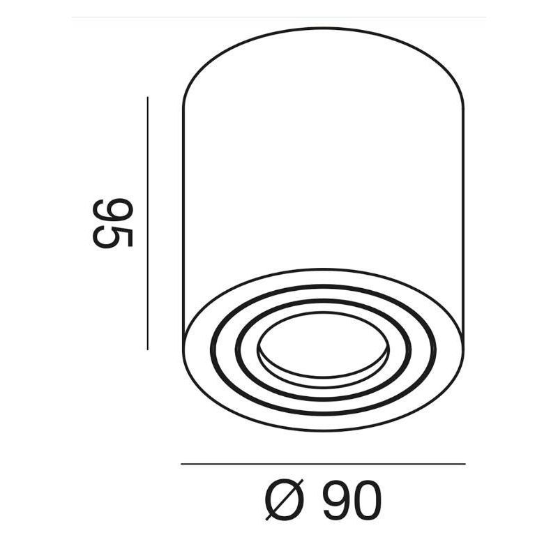 PLAFONIERA DA ESTERNO CILINDRICA IP65 ANTRACITE BIANCO O MARRONE ECONOMICA E MODERNA GEA LUCE - Cristalensi Shop Online