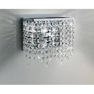 MESSICO LAMPADA PARETE CON CRISTALLI QUADRATI E MONTATURA CROMO LUCIDO Illuminando - Cristalensi Shop Online
