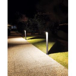 PALO DA ESTERNO H80 CM ANTRACITE IP65 METALLIZZATO LED 13W LUCE 4000K MODERNO GEA LUCE - Cristalensi Shop Online 2