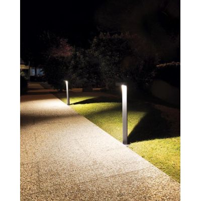PALO DA ESTERNO H80 CM ANTRACITE IP65 METALLIZZATO LED 13W LUCE 4000K MODERNO GEA LUCE - Cristalensi Shop Online