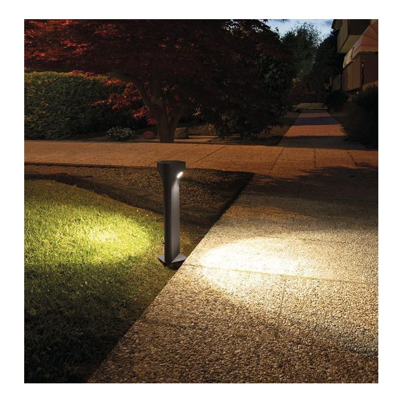 PALETTO DA ESTERNO MODERNO H50 ANTRACITE IP65 LED 11W LUCE 4000K DOPPIA ILLUMINAZIONE GEA LUCE - Cristalensi Shop Online