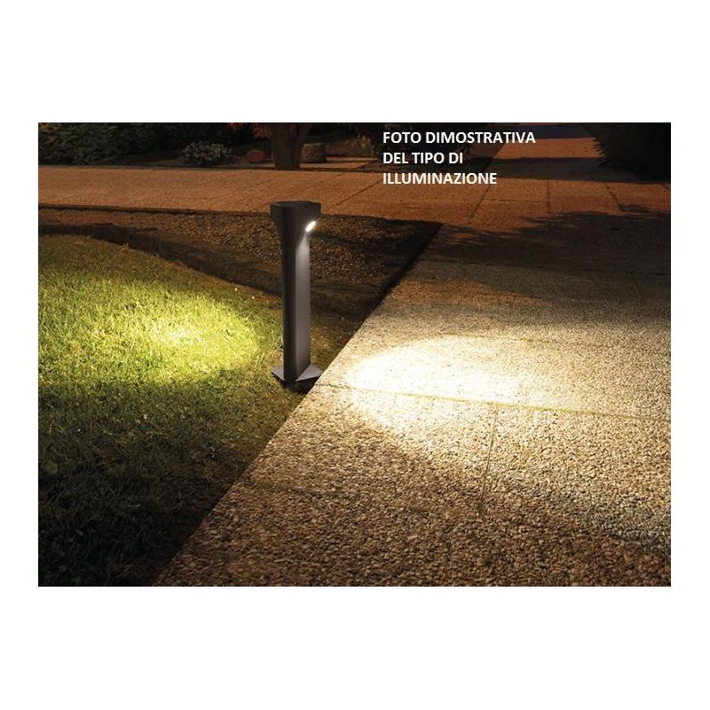 PALO DA ESTERNO MODERNO H80 ANTRACITE IP65 LED 11W LUCE 4000K DOPPIA ILLUMINAZIONE GEA LUCE - Cristalensi Shop Online