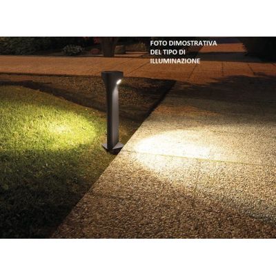PALO DA ESTERNO MODERNO H80 ANTRACITE IP65 LED 11W LUCE 4000K DOPPIA ILLUMINAZIONE GEA LUCE - Cristalensi Shop Online