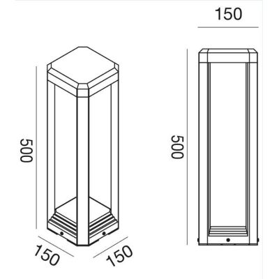 PALETTO H50 DA ESTERNI IP65 ANTRACITE LED 13W LUCE 4000K SQUADRATO MODERNO GEA LUCE - Cristalensi Shop Online