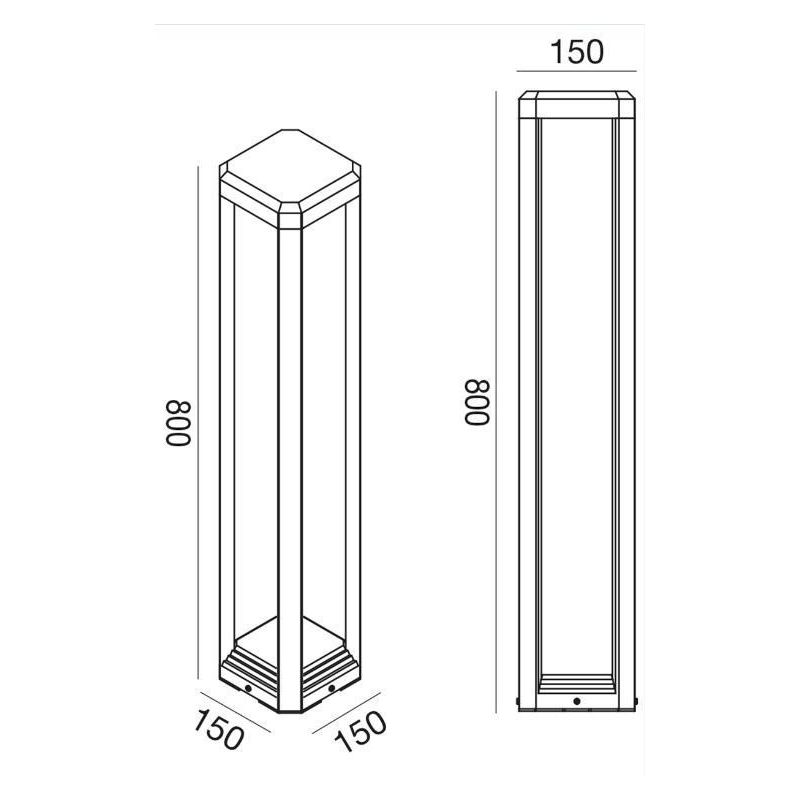 PALO H80 DA ESTERNI IP65 ANTRACITE LED 13W LUCE 4000K SQUADRATO MODERNO GEA LUCE - Cristalensi Shop Online
