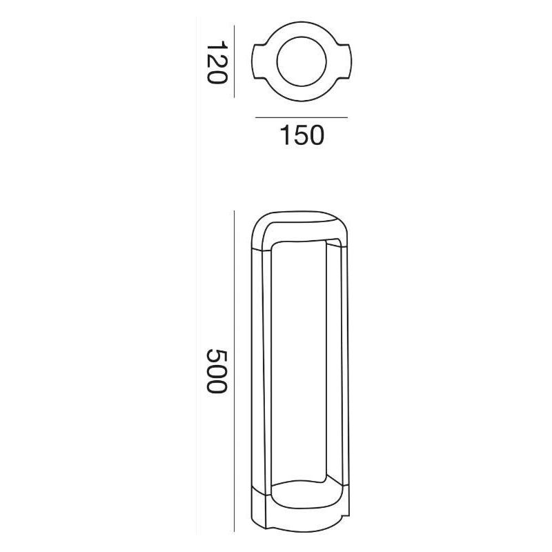 PALETTO H50 DA ESTERNO IP65 LED 13W ANTRACITE MODERNO GEA LUCE GEA LUCE - Cristalensi Shop Online