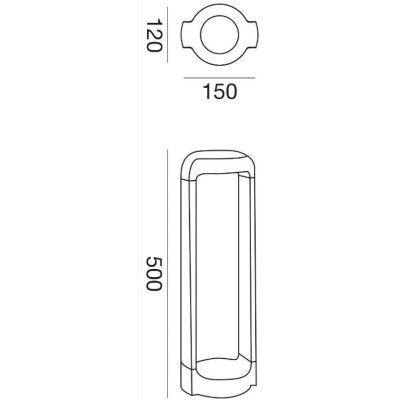 PALETTO H50 DA ESTERNO IP65 LED 13W ANTRACITE MODERNO GEA LUCE GEA LUCE - Cristalensi Shop Online