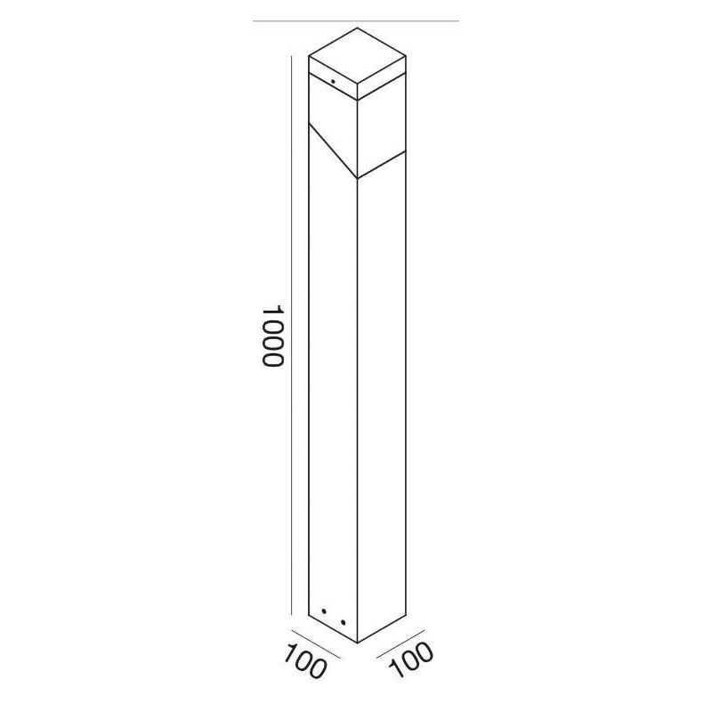LAMPIONE DA ESTERNI H100 IP44 ANTRACITE BIANCO O RUGGINE ATTACCO E27 SQUADRATO MODERNO GEA LUCE - Cristalensi Shop Online