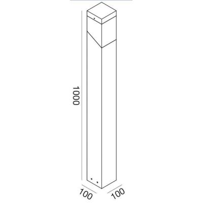 LAMPIONE DA ESTERNI H100 IP44 ANTRACITE BIANCO O RUGGINE ATTACCO E27 SQUADRATO MODERNO GEA LUCE - Cristalensi Shop Online