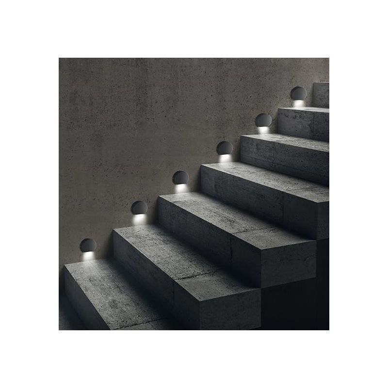 SEGNAPASSO DA ESTERNI TONDEGGIANTE LED 5W IP54 MODERNO BIANCO ANTRACITE ALLUMINIO O MARRONE GEA LUCE - Cristalensi Shop Online