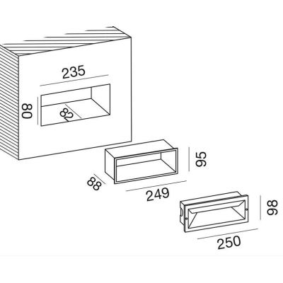 SEGNAPASSO DA INCASSO PER ESTERNI IP65 ANTRACITE O GRIGIO CON LED 13W LUCE 4000K GEA LUCE - Cristalensi Shop Online