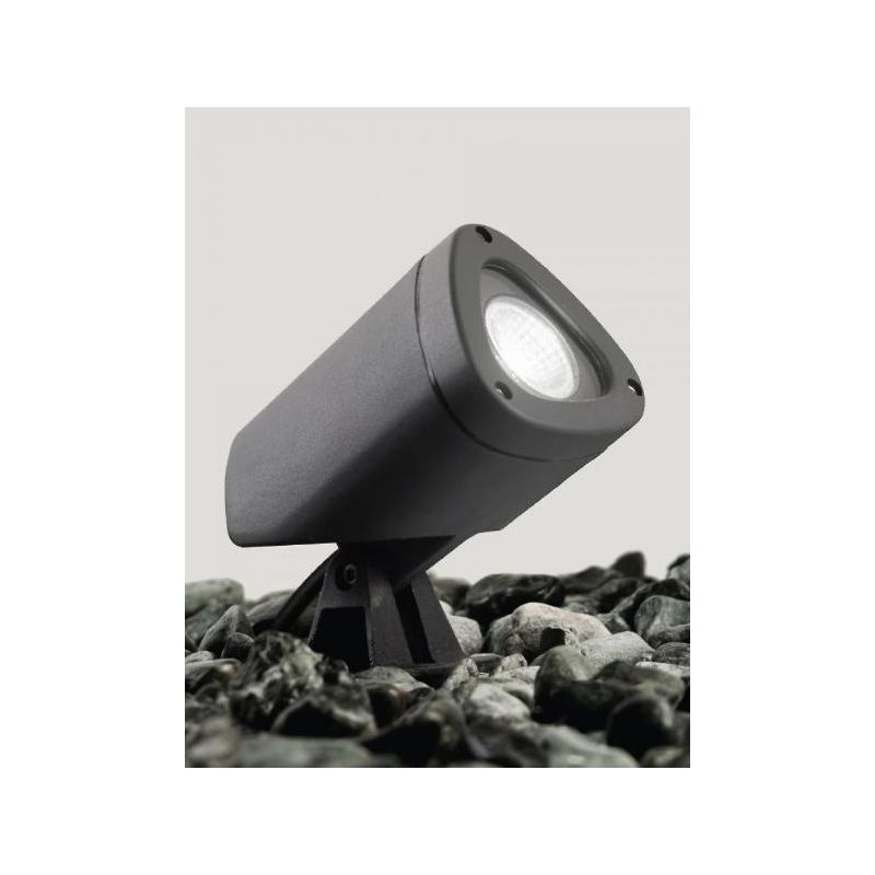 FARETTO DA ESTERNO ORIENTABILE IP65 ANTRACITE LED 7W LUCE 4000K CON PICCHETTO INCLUSO GEA LUCE - Cristalensi Shop Online