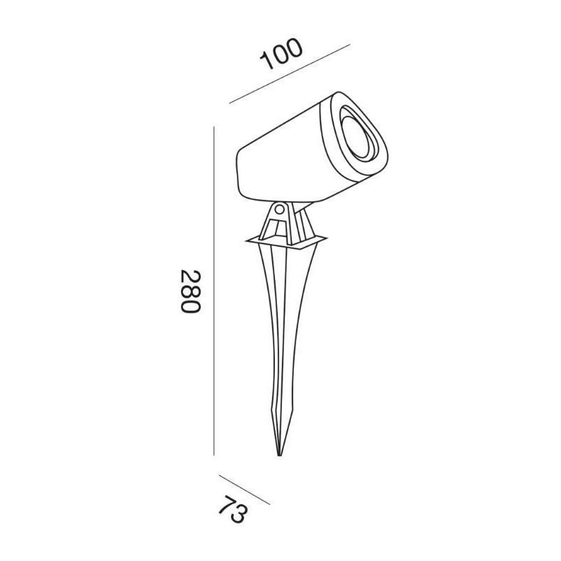 FARETTO DA ESTERNO ORIENTABILE IP65 ANTRACITE LED 7W LUCE 4000K CON PICCHETTO INCLUSO GEA LUCE - Cristalensi Shop Online