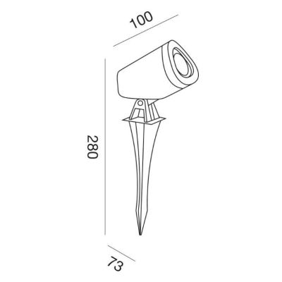 FARETTO DA ESTERNO ORIENTABILE IP65 ANTRACITE LED 7W LUCE 4000K CON PICCHETTO INCLUSO GEA LUCE - Cristalensi Shop Online