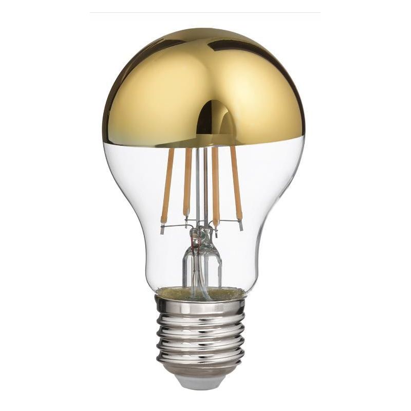 LAMPADINA ATTACCO E27 LED 8W LUCE 2700K CON VETRO SPECCHIATO ORO DURATA 15000 ORE GEA LUCE - Cristalensi Shop Online