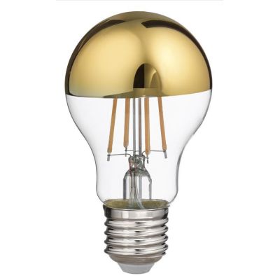 LAMPADINA ATTACCO E27 LED 8W LUCE 2700K CON VETRO SPECCHIATO ORO DURATA 15000 ORE GEA LUCE - Cristalensi Shop Online