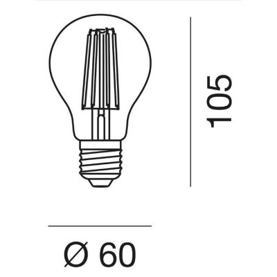 LAMPADINA ATTACCO E27 LED 8W LUCE 2700K CON VETRO FUME DURATA 15000 ORE GEA LUCE - Cristalensi Shop Online