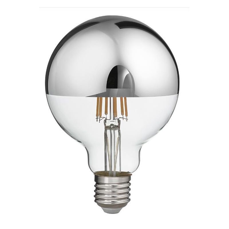 LAMPADINA A SFERA ATTACCO E27 LED 12W LUCE 2700K CON VETRO SPECCHIATO ARGENTO DURATA 15000 ORE GEA LUCE - Cristalensi Shop Onlin