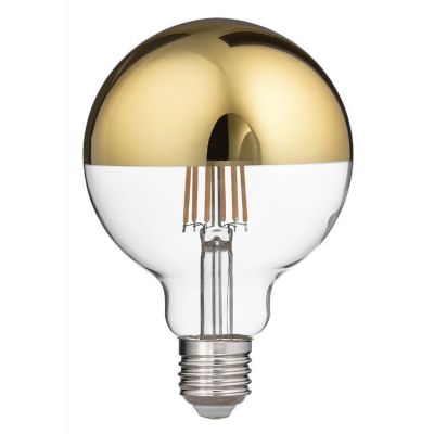 LAMPADINA A SFERA ATTACCO E27 LED 12W LUCE 2700K CON VETRO SPECCHIATO ORO DURATA 15000 ORE GEA LUCE - Cristalensi Shop Online