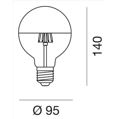 LAMPADINA A SFERA ATTACCO E27 LED 12W LUCE 2700K CON VETRO SPECCHIATO ORO DURATA 15000 ORE GEA LUCE - Cristalensi Shop Online