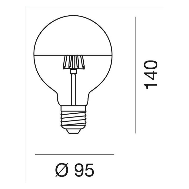 LAMPADINA A SFERA ATTACCO E27 LED 12W LUCE 2700K CON VETRO SPECCHIATO RAME DURATA 15000 ORE GEA LUCE - Cristalensi Shop Online