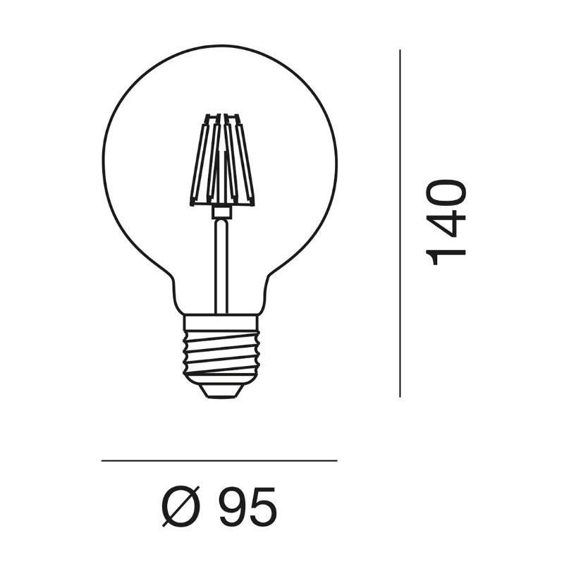 LAMPADINA A SFERA ATTACCO E27 LED 12W LUCE 2700K CON VETRO FUME DURATA 15000 ORE GEA LUCE - Cristalensi Shop Online