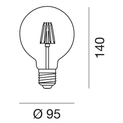 LAMPADINA A SFERA ATTACCO E27 LED 12W LUCE 2700K CON VETRO FUME DURATA 15000 ORE GEA LUCE - Cristalensi Shop Online