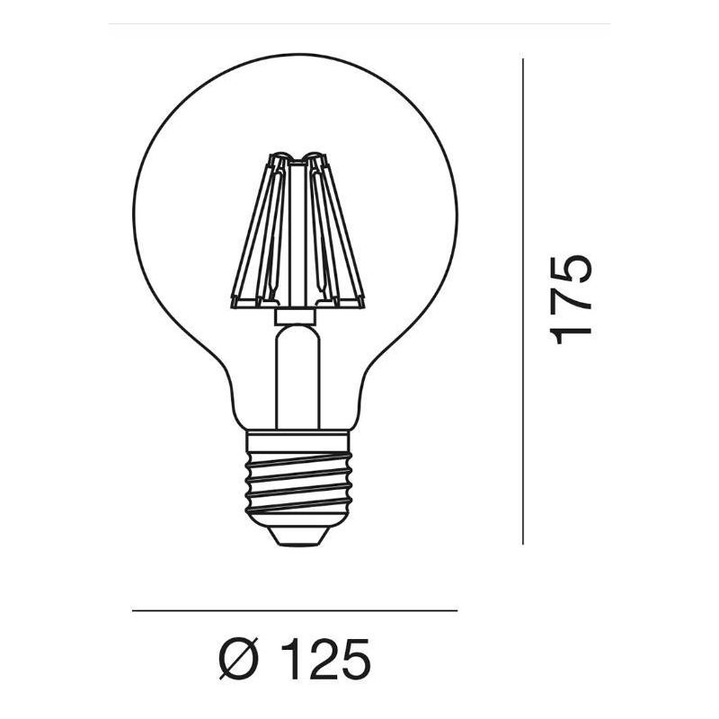 LAMPADINA GLOBO ATTACCO E27 LED 12W LUCE 2700K CON VETRO FUME DURATA 15000 ORE GEA LUCE - Cristalensi Shop Online