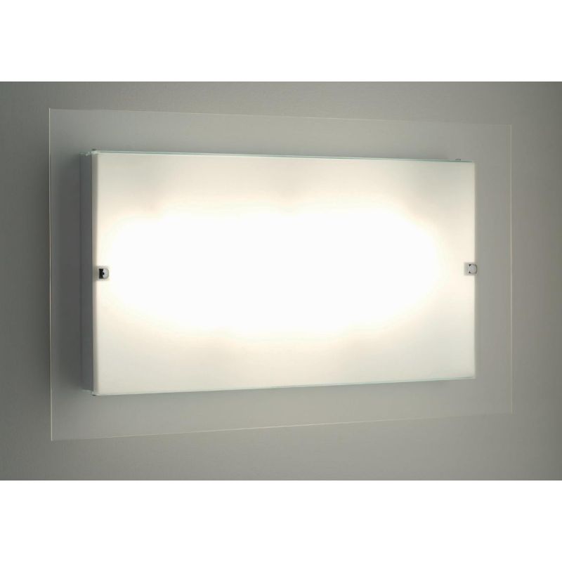 FLAT PLAFONIERA IN VETRO RETTANGOLARE MEDIA Illuminando - Cristalensi Shop Online