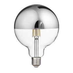 LAMPADINA GLOBO ATTACCO E27 LED 12W LUCE 2700K CON VETRO SPECCHIATO ARGENTO DURATA 15000 ORE GEA LUCE - Cristalensi Shop Online