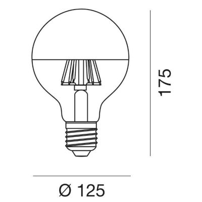 LAMPADINA GLOBO ATTACCO E27 LED 12W LUCE 2700K CON VETRO SPECCHIATO ARGENTO DURATA 15000 ORE GEA LUCE - Cristalensi Shop Online