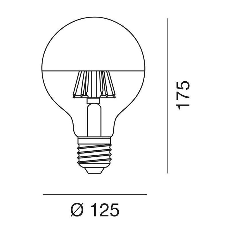 LAMPADINA GLOBO ATTACCO E27 LED 12W LUCE 2700K CON VETRO SPECCHIATO ORO DURATA 15000 ORE GEA LUCE - Cristalensi Shop Online