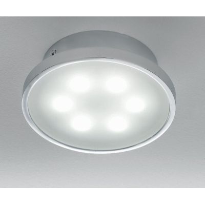 ROND APPLIQUE/PLAFONIERA LED 6W IN METALLO CROMO LUCIDO DIFFUSORE SATINATO Illuminando - Cristalensi Shop Online