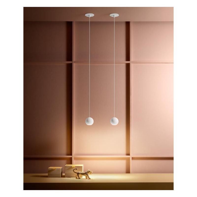 GUYA SOSPENSIONE DA INCASSO A SFERA MODERNA METALLO BIANCO,ORO O NERO LED 8W DELLA GEA LUCE GEA LUCE - Cristalensi Shop Online