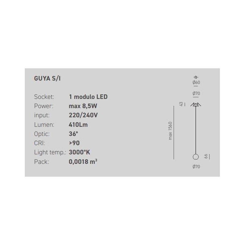 GUYA SOSPENSIONE DA INCASSO A SFERA MODERNA METALLO BIANCO,ORO O NERO LED 8W DELLA GEA LUCE GEA LUCE - Cristalensi Shop Online