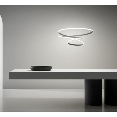 DIVA SS SOSPENSIONE MODERNA GEA LUCE LED 80W LUCE 3000K DIMMERABILE 3 FINITURE COLORE GEA LUCE - Cristalensi Shop Online