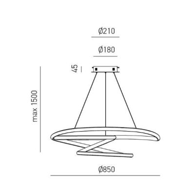 DIVA SS SOSPENSIONE MODERNA GEA LUCE LED 80W LUCE 3000K DIMMERABILE 3 FINITURE COLORE GEA LUCE - Cristalensi Shop Online