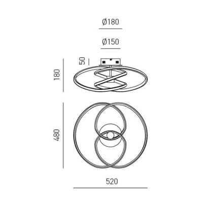 DIVA PP PLAFONIERA MODERNA GEA LUCE LED 40W LUCE 3000K DIMMERABILE 3 FINITURE COLORE GEA LUCE - Cristalensi Shop Online
