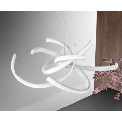 CINZIA SOSPENSIONE MODERNA BIANCA SATINATA CON LED 46W LUCE 3000K GEA LUCE GEA LUCE - Cristalensi Shop Online 2