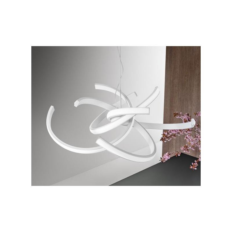 CINZIA SOSPENSIONE MODERNA BIANCA SATINATA CON LED 46W LUCE 3000K GEA LUCE GEA LUCE - Cristalensi Shop Online