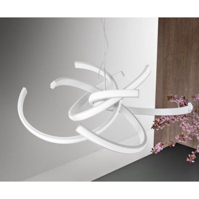 CINZIA SOSPENSIONE MODERNA BIANCA SATINATA CON LED 46W LUCE 3000K GEA LUCE GEA LUCE - Cristalensi Shop Online