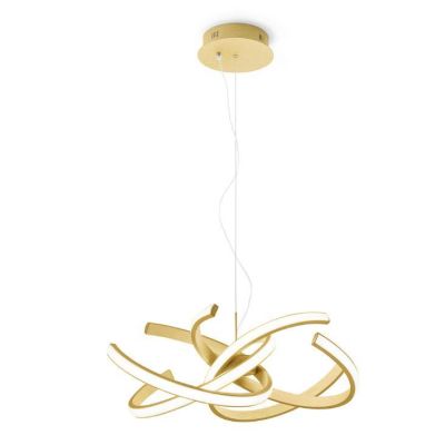 CINZIA SOSPENSIONE MODERNA ORO SPAZZOLATO CON LED 46W LUCE 3000K GEA LUCE GEA LUCE - Cristalensi Shop Online